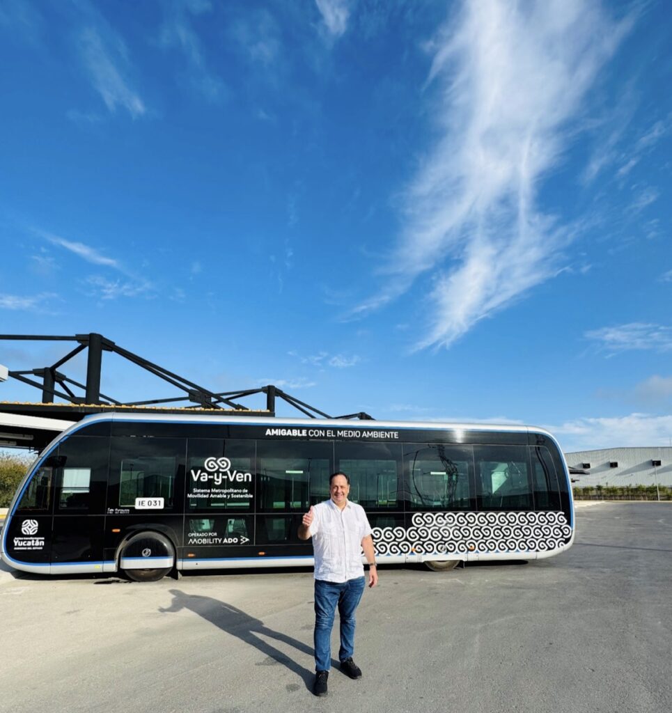 Francisco Suárez, recorrido en Mérida, transporte público eléctrico